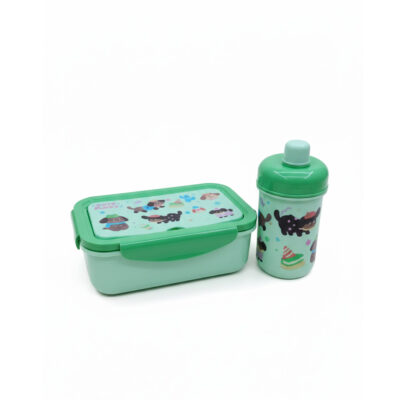 Set de Lunchera Infantil con Botella y Cubiertos Tapa Compacta