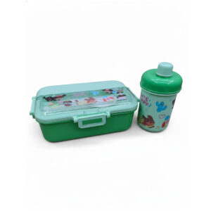 Set de Lunchera Infantil con Botella y Cubiertos Tapa Compacta