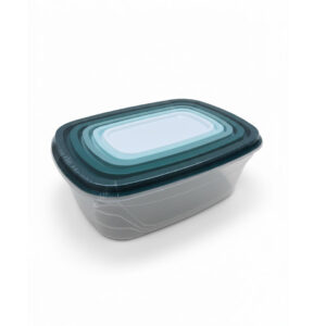 Set de Recipientes Plásticos Rectangular Apilables con Tapas