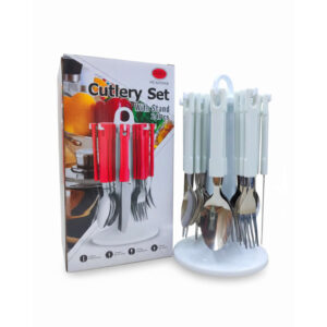 Set Cubiertos con Soporte Organizador Giratorio 24pzas