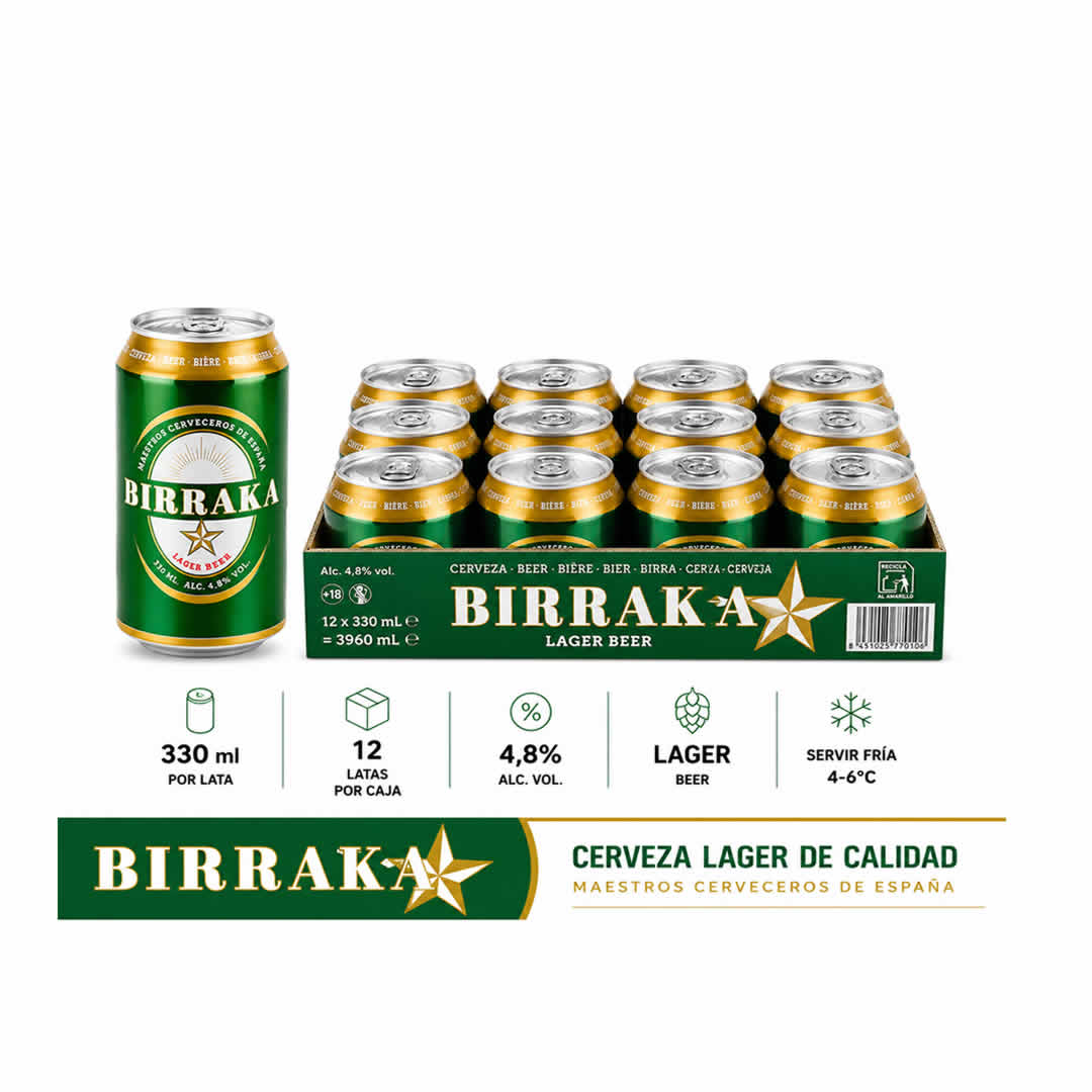 Cerveza Birraka 12ud de 330ml alc. 4,8%