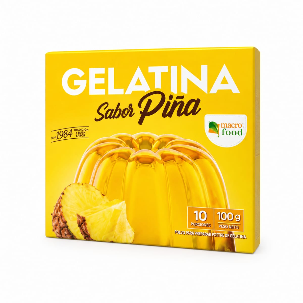 Gelatina Sabor Piña Macro Food 100g